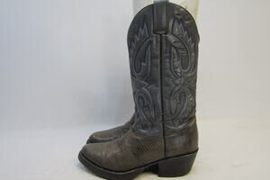 Sheplers Mens Size 8 D Gray Leather Lizard Western Cowboy Boots